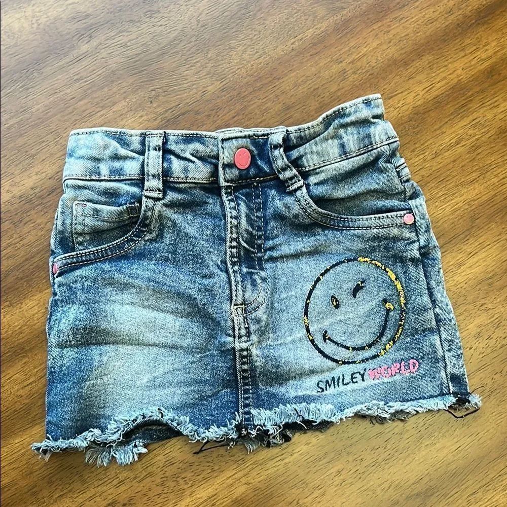DENIM SMILEY WORLD GIRLS SIZE 4T MINI SKIRT